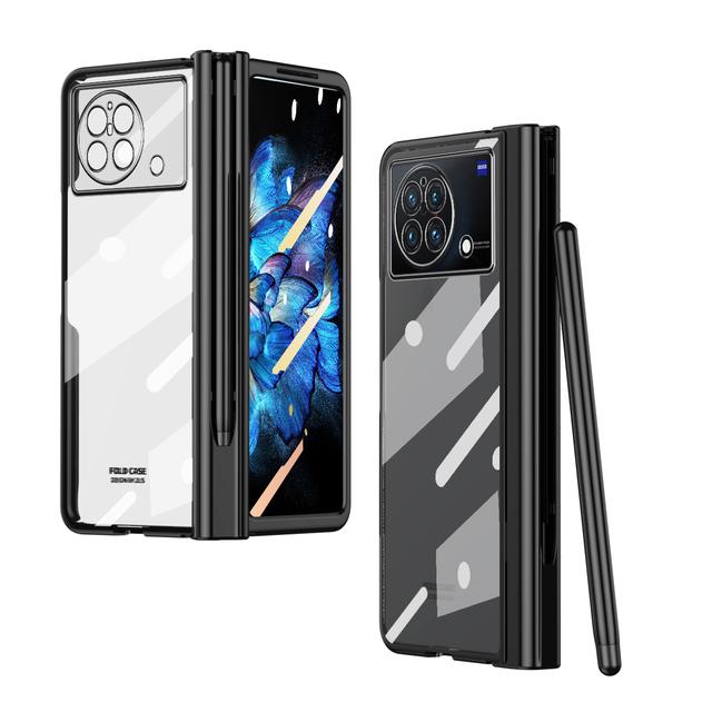 

Чехол для Vivo X Fold 5g с держателем S Pen Slot Hd, прозрачная крышка с покрытием и чехлом для стилуса, передняя стеклянная пленка для Vivo X Fold 5g For VIVO X Fold 5G чёрный