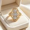 Luxurious Ethnic-style Zircon Flower Ring for Women, Exquisite Exotic Jewelry, Fashionable and Versatile Accessory