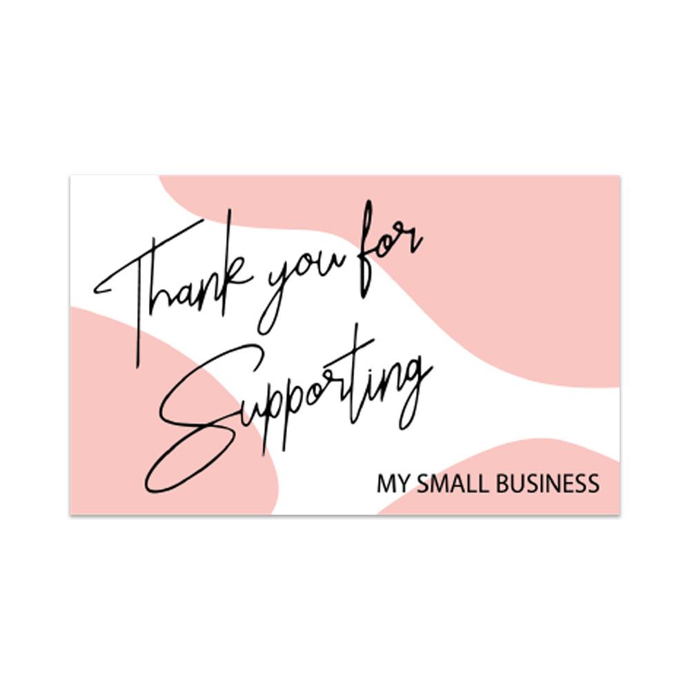 

10-30pcs 9cm*5.4cm Pink Flowers Thank You Cards For Gift Card Box Package Decoration Shopkeeper Baking Small Business 9x5.4cm&10pcs