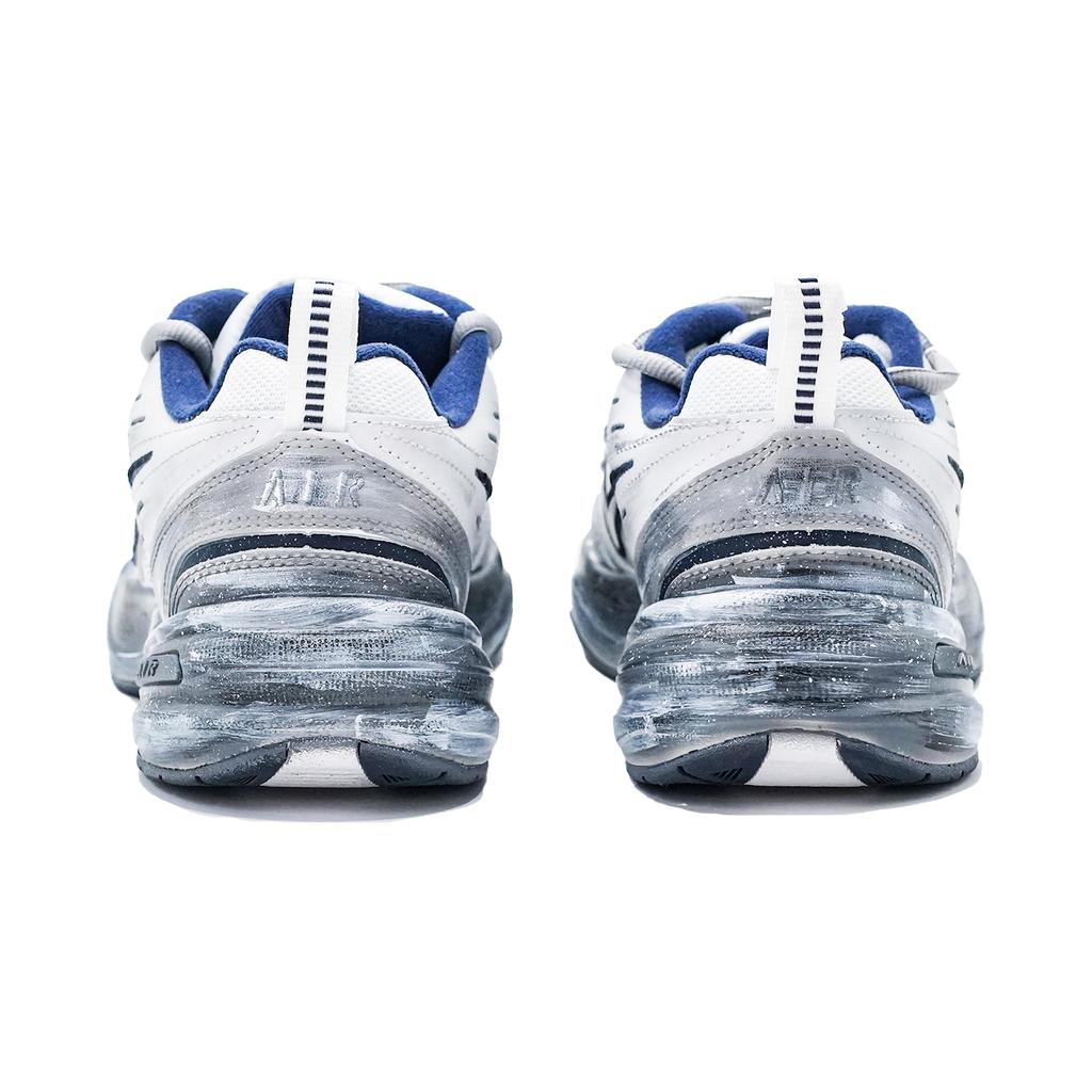 Nike Air Monarch 4 Lightweight Height Increasing Low Top Chunky Sneakers Men's White Gray 415445-102(Team1375- )