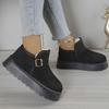 Fashion Black Thicken Plush Ankle Boots for Women Winter Plus Size 36-43 Slip On Anti Slip Snow Boots Woman Platform Warm Short Booties