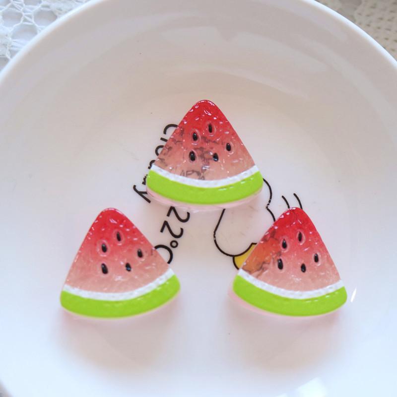 10Pcs Mini Kawaii Cute Watermelon Fruit Flat Back Cabochons Scrapbook Diy Party Hairpin Accessories Home Decoration Craft