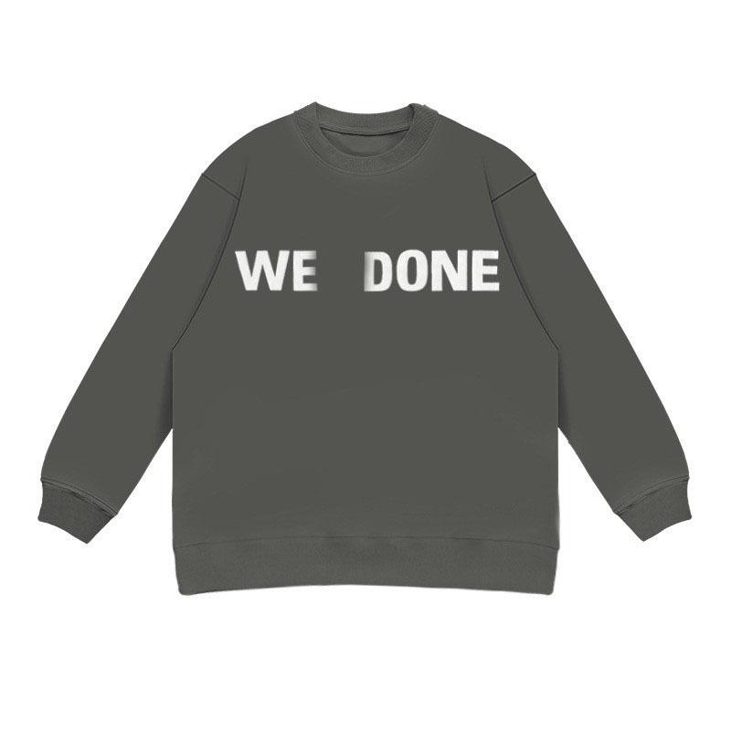 

WE1DONE Американский уличный стиль Тяжелый свитшот с круглым вырезом - Свободный крой, Длинный рукав, Весна/Осень, Унисекс XL темно-серого