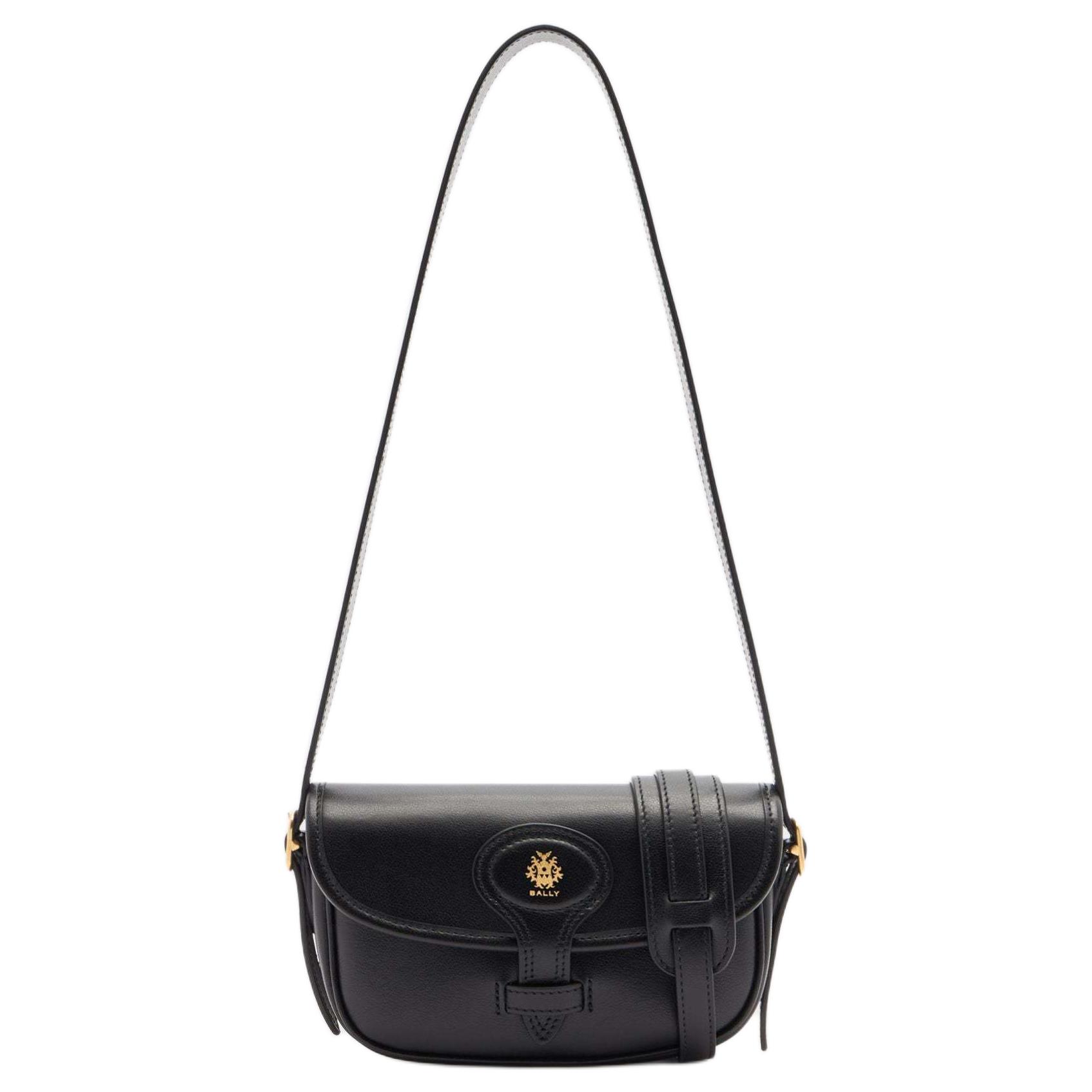 

Bally Beckett Brand Logo Flap Closure Calfskin Mini Shoulder Bag Women Shoulder Bag Black 6311771 Basic Set (Bag+Dust Bag)
