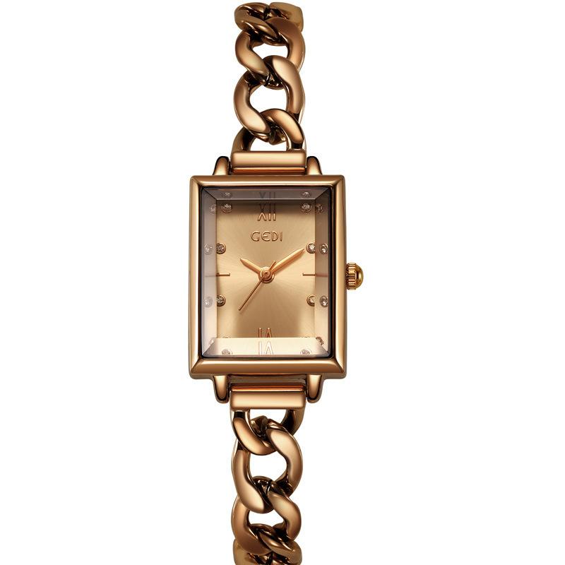Plaque Carrée Créative pour Femmes Bracelet de Niche en Alliage Montre à Quartz Étanche