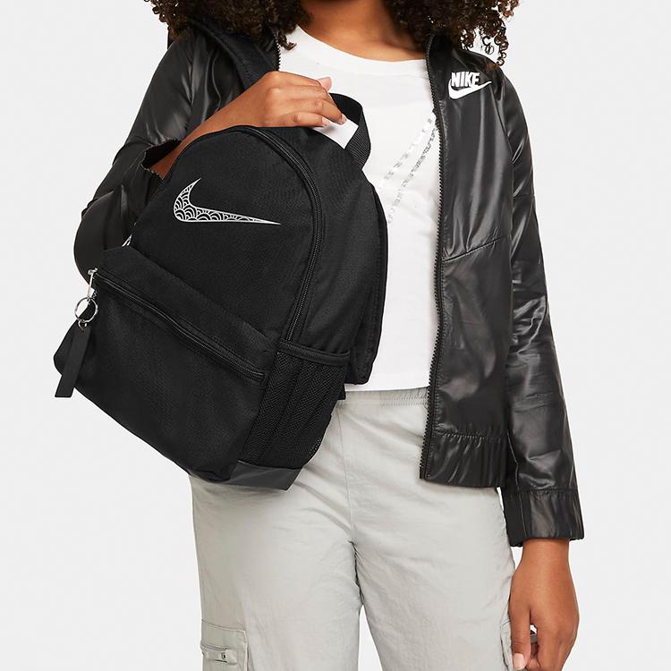 Nike Printed Logo Outdoor Casual Sports Fabric Backpack Women Backpack Black DQ3411-010