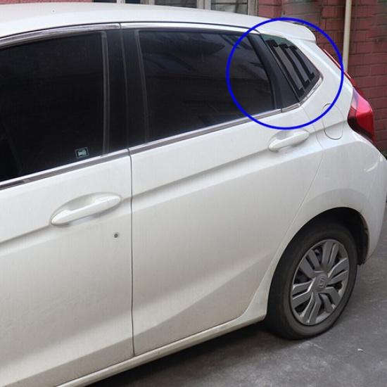 Gloss Black Rear Side Window Louver Shutter Cover For Honda Fit Jazz 2014-