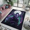 Multiple sizes Purple dragon, moon backdrop Print Carpet Rug for Living Room Bedroom Sofa Doormat Home Decor Non-slip Floor Mat