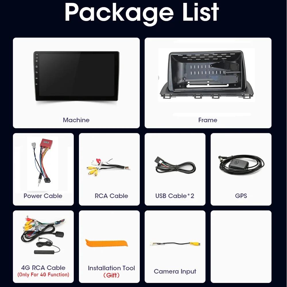 Car Radio WIFI+4G BT CarPlay For Mazda 3 Axela 2014-2017 Multimedia Video Player GPS Navigation Stereo Audio Head Unit Autoradio