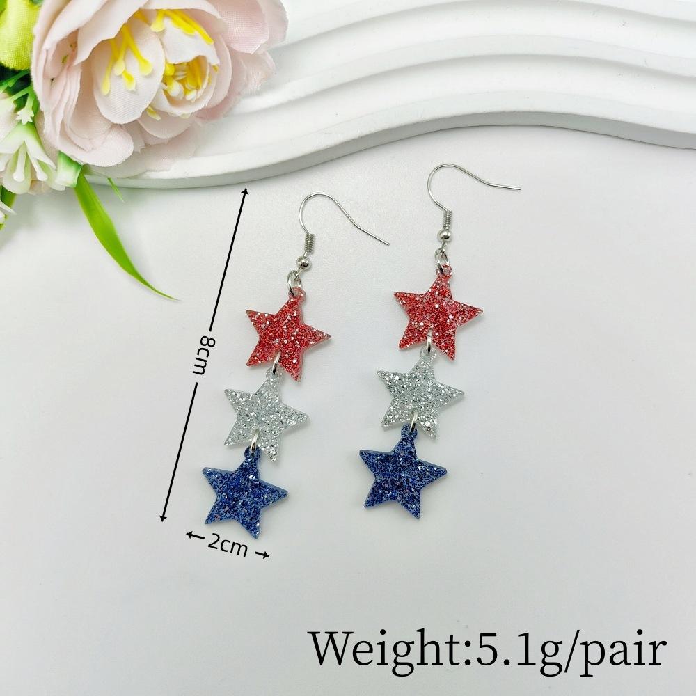 Ladies' fashionable design acrylic pentagram earrings suitable for daily wear, gatherings, and holiday gifts