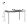 Garden Table, Aluminum, 120x70 Cm, Weatherproof Balcony Table with Wood Look, for 4-6 People, Black