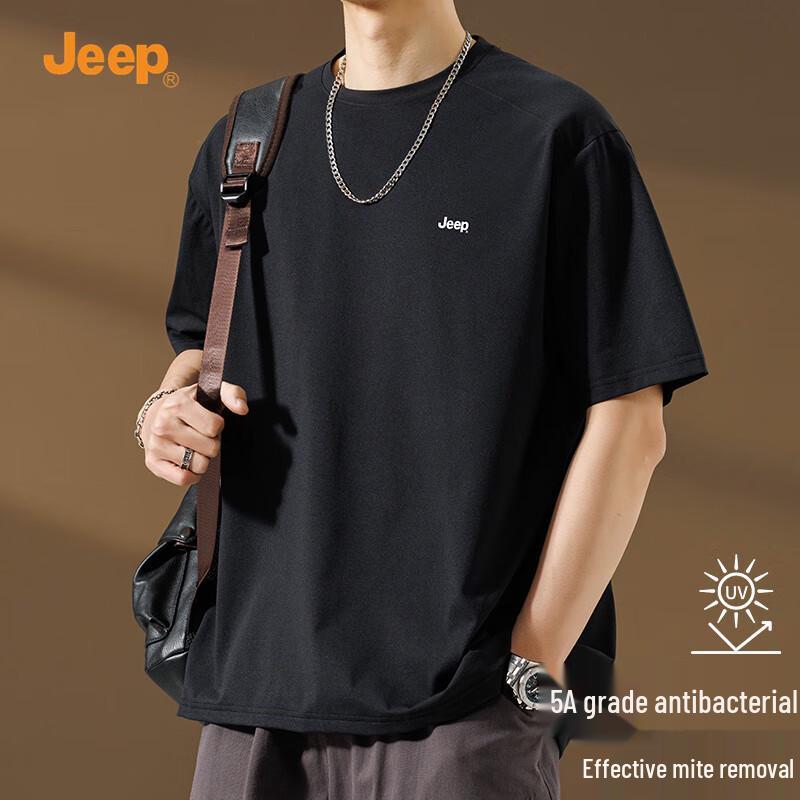 JEEP Men s 2025 Summer Casual Crew Neck T-Shirt L