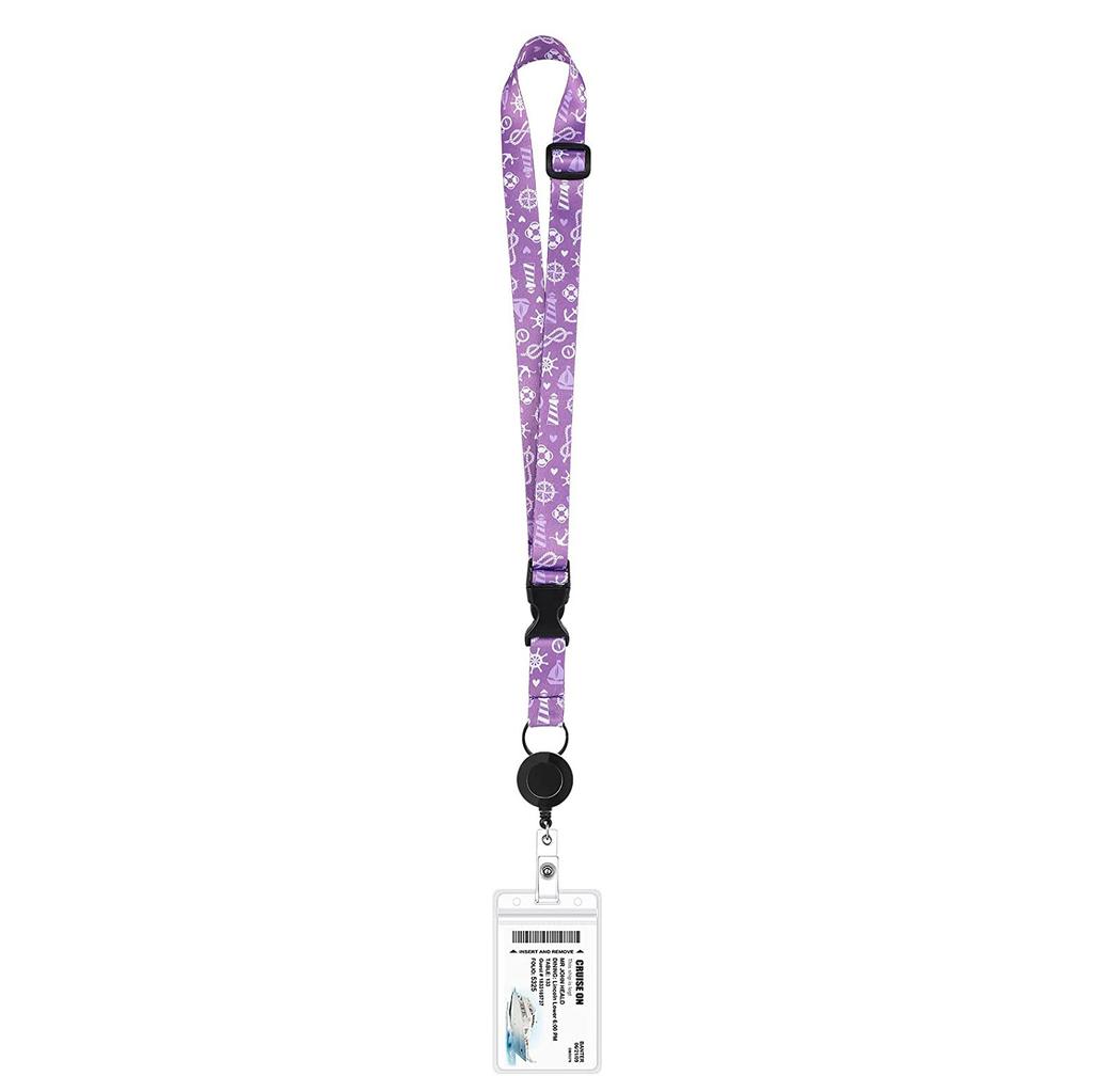 Nautical World Print Retractable Lanyard Card Holder Badge Reel Lanyard Id Card Holders For All Cruises Ships Necklaces Keychain