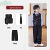 Boys' Chinese-Style Embroidered Velvet Vest and Suit for Autumn/Winter Photography and Performance