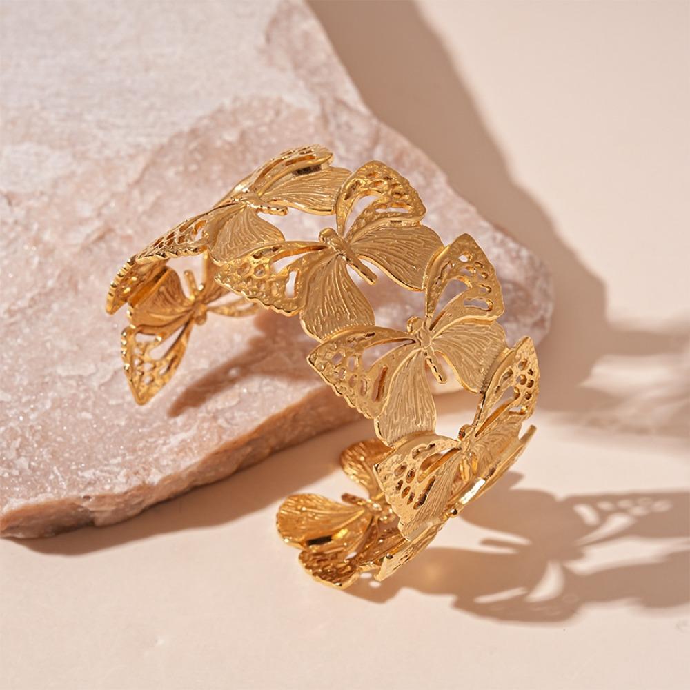 Water Droplet Shape Cuff Bangles Metal Exaggerated Bracelet Exaggerated Wide Open Bangle  Women