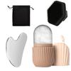 4Pcs Ice Roller Gua Sha Facial Brush Set Stainless Steel Massager for Face Puffiness Relief Skin Care Kit Beauty Skin Care Tool