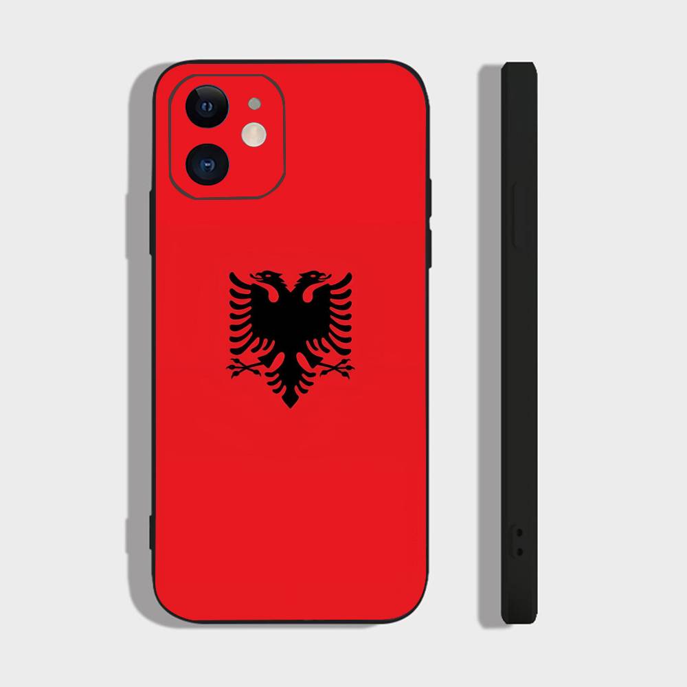 A-Albania Flag For IPhone 15 16 14 Plus 13 12 11 17 Pro Max 17 Air Black Soft Phone Cover