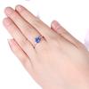 Independent Station Classic Sapphire Love Heart Ring Banquet Engagement Open Ring