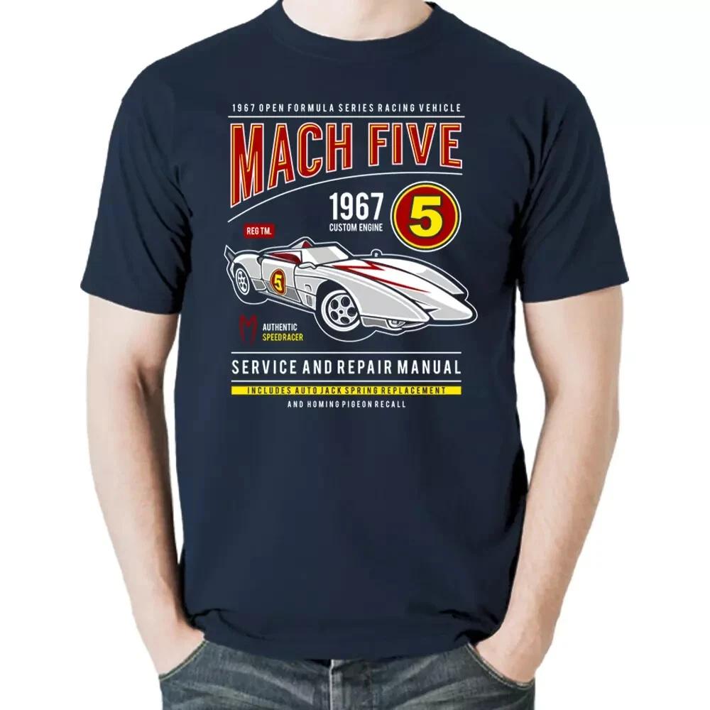 

Аниме, Мультяшная машина Mach Five 5-скоростная гоночная гонщик M 60-х Футболка Майка Подарок Новый 3XL