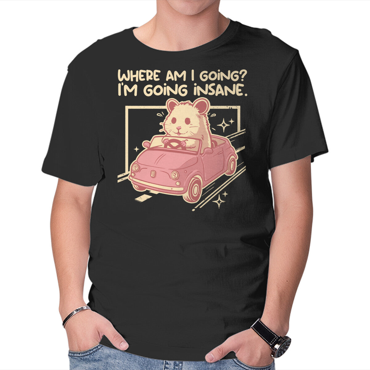 Unisex Crew Neck T-Shirt I Am Going Insane Graphic Short Sleeve Casual Tee L