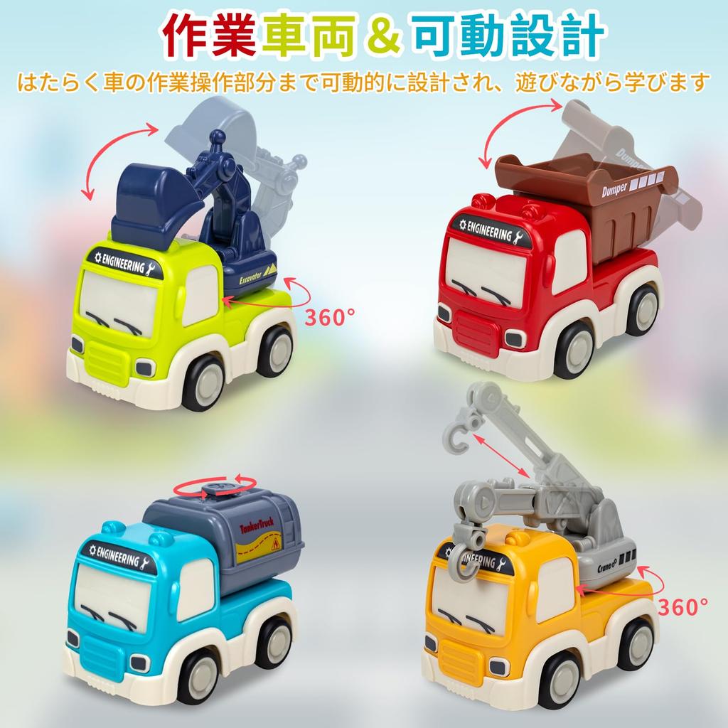 Construction Vehicle Toy Car Excavator Mini Car Working Vehicle Work Vehicle 4 Units Construction Site Play Mat Included Day Birthday Christmas Gift