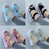 Stylish And Trendy Women's Flip Flops With Magic Tape And Cross Straps