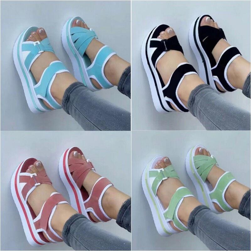 Stylish And Trendy Women's Flip Flops With Magic Tape And Cross Straps