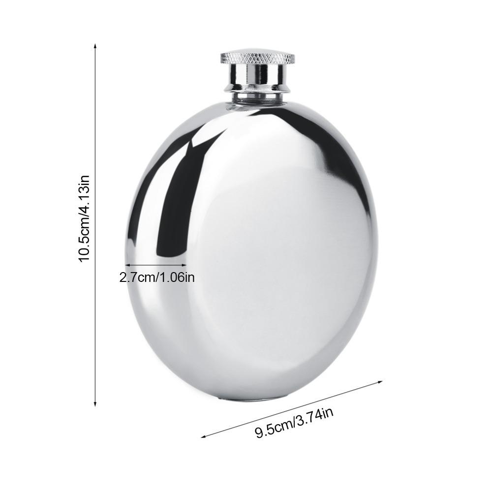 2 Piece Stainless Steel Portable Whiskey Flask Round Shape Hip Flask Alcohol Bottle  Camping