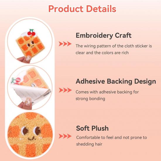 Cute Food Embroidered Patches, 12PCS Cartoon Embroidered Patches Assorted Styles Cute Theme Iron On Sew On Patches for Kid Adults Cute Embroidery