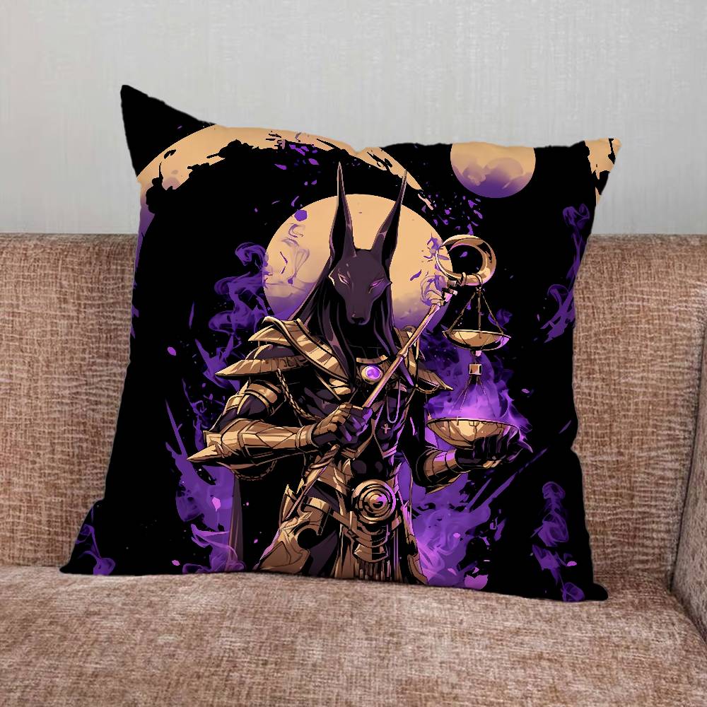Ancient Egyptian God Anubis Pillow Case For Home Bedroom Car Office Decoration Living Room Sofa Cushion Cover Suitable