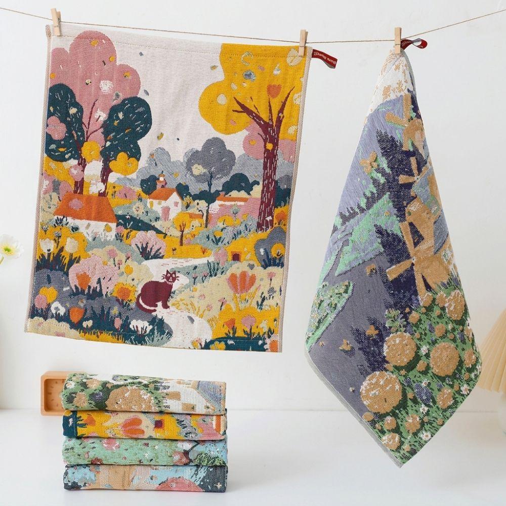 Quick Dry Kitchen Towel 4 Layer Cotton Gauze Pure Cotton Dish Cloth Tea Towel  Home Restaurant