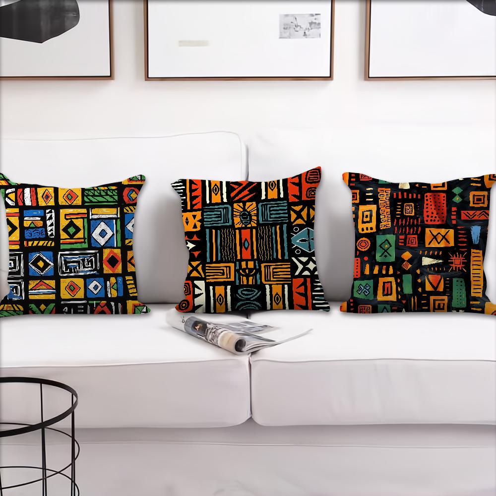 Tropical Ethnic Geometric Cushion Cover Best Home Office Coffee Pillow Sofa Printing Decoration Room Shop Car Nordic Simplicity