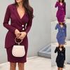 Herbst Slim Fit Gesäß Unterteil Knopfleiste Professionelles Kleid