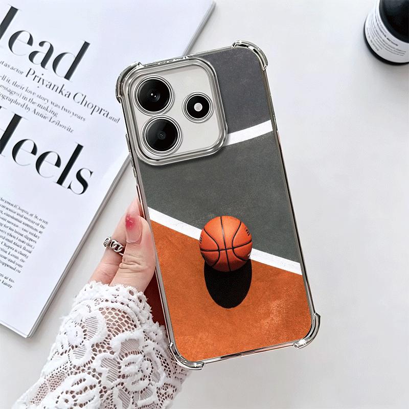 

Basketball Basket Sports Plating Phone Case For Xiaomi Redmi Note 14 15 Pro Plus 13 12 11 11S 11T 10 9S 9 5G Anti-Fall Airabag C Redmi Note 11S 4G