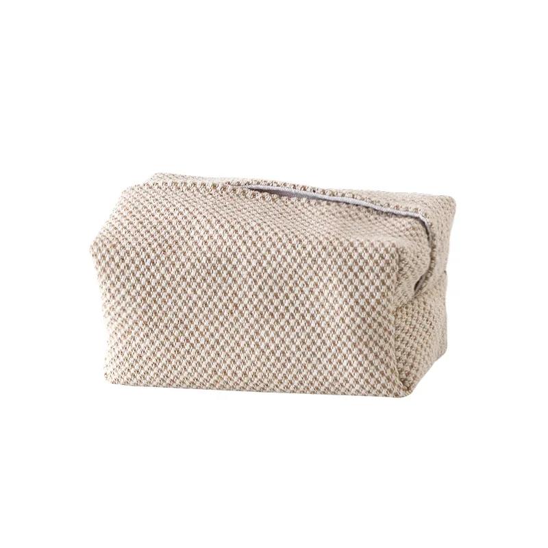 Linen Fabric Tissue Case Cover Box Holder Rectangle Container Home Car Towel Napkin Papers Bag Pouch Chic Table Home Decoration