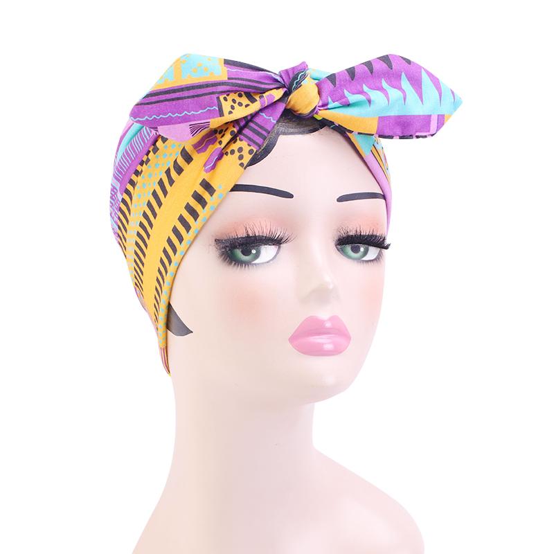 

Fashion African Printed Headband Sports Wide Edge Knot Bow Elastic Headband Ladies Headwear Hair Band Accessories Bandanas One Size