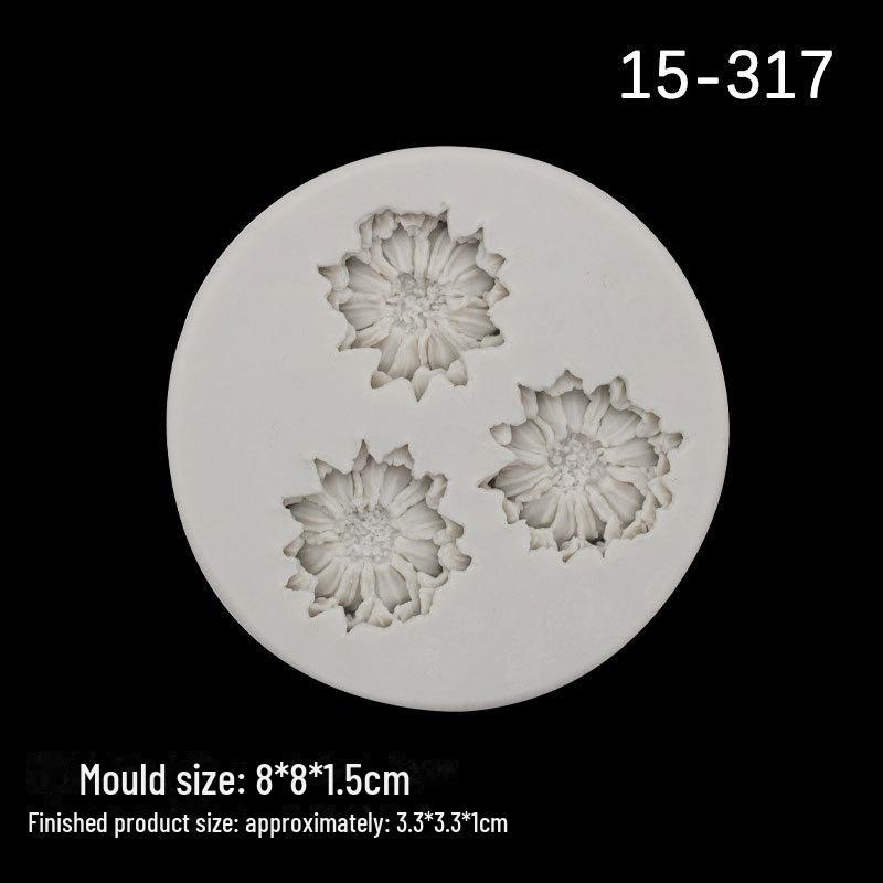 Peony Sunflower Chrysanthemum Cake Mold DIY Silicone Fondant Tool