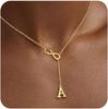 Gold-Plated Infinity A Pendant Necklace - Elegant European Fashion for Women