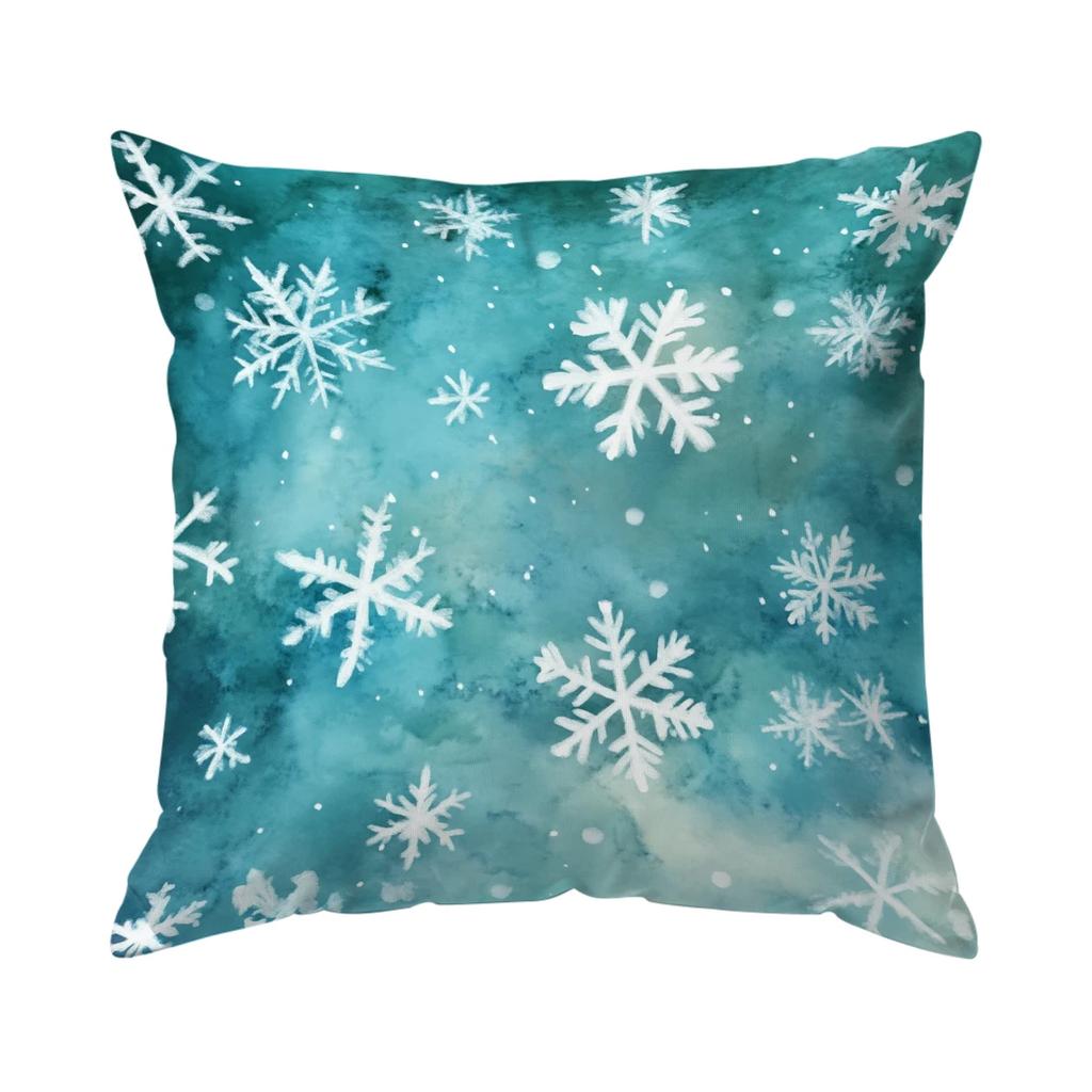 Christmas Snowflakes Cushions Pillowcase Polyester Cushion Cover Throw Pillow Pillowcover Home Car Sofa Decor
