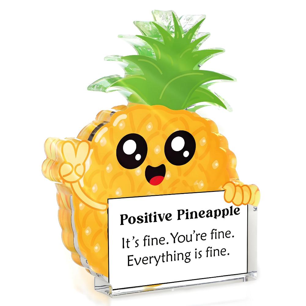 1pc Positive Pineapple Acrylic Sign -  It S Fine. You re Fine. Everything Is Fine - Acrylic Desktop Ornament, Four Seasons Decoration, Novelty Home 10*12cm