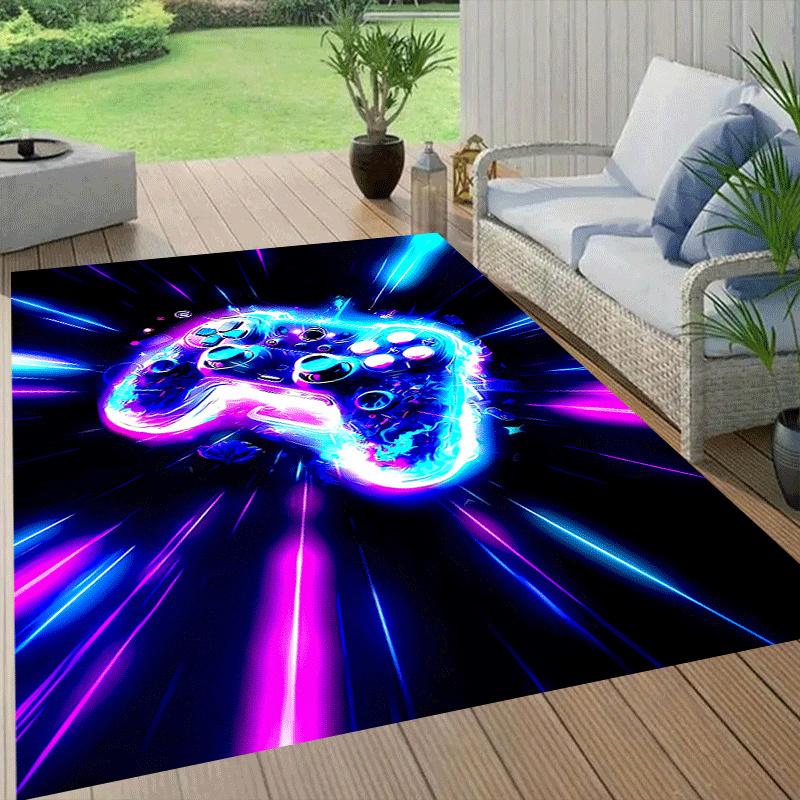 1pc Cool game controller (3) Print, Design Area Rug - Soft, Anti-Slip, and Durable Gaming Room Decor for Bedroom, Living Room