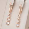 Unique Design Natural Zircon Long Drop Earrings For Women Fashion  Rose Gold Color Daily Fine Jewelry Crystal Gift
