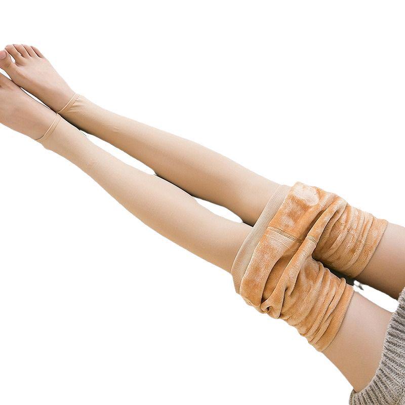 Velvet-Lined Photosensitive Warm Jumpsuit: Knitted High Elastic Leggings for Autumn/Winter