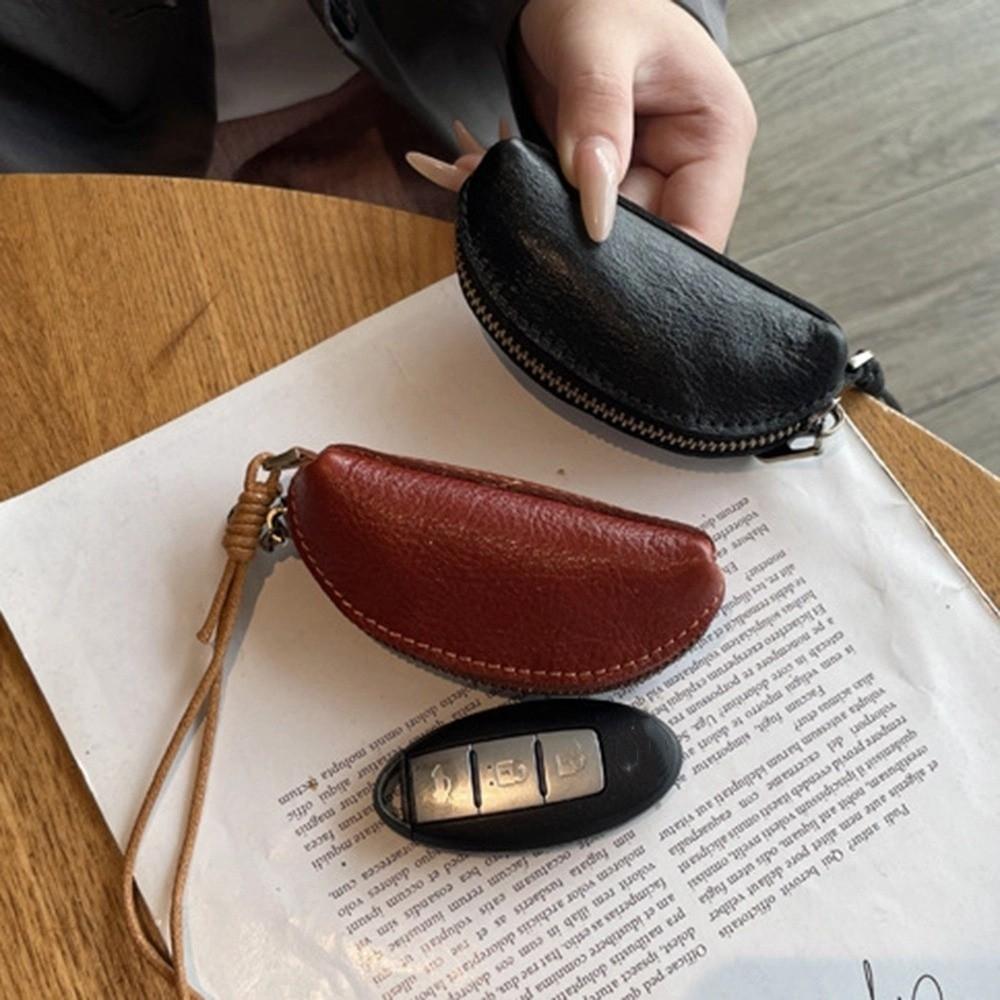 Multifunctional Car Key Bag Genuine Leather Small Coin Purse Practical Mini Storage Bag  Unisex