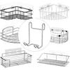 Linkidea Shower Caddy Shelf Hooks, Stainless Steel Hangers for Wall Mounted Shower Room Basket Attachment, Organize Loofah, Razor, Body Brush,