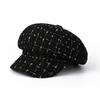 Women's Winter Hat Octagonal Plaid Retro Beret Newsboy Cap Autumn Winter Hats For Women Fashion Design Ladies Hat New Boina