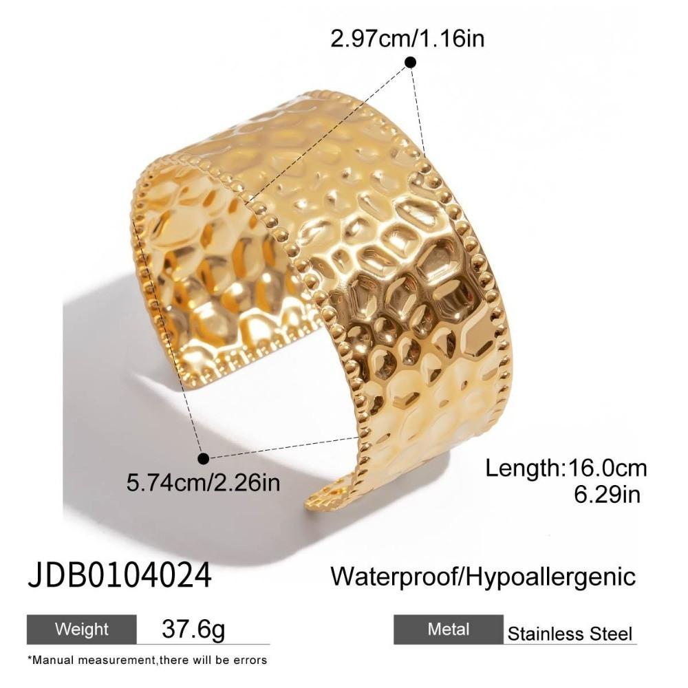 Hollow Flower Open Cuff Bracelets Irregular Stainless Steel Bracelets Geometric Bangles Jewelry