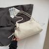 Elegant Pink One Shoulder Bag for Women Temperament Versatile Bow Tote Bag Texture Soft PU Pleated Cloud Bags New Trend