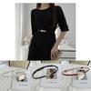 Stunning Matte Black Women's Belt With Elegant Pearl Buckle Perfect For Summer Outfits