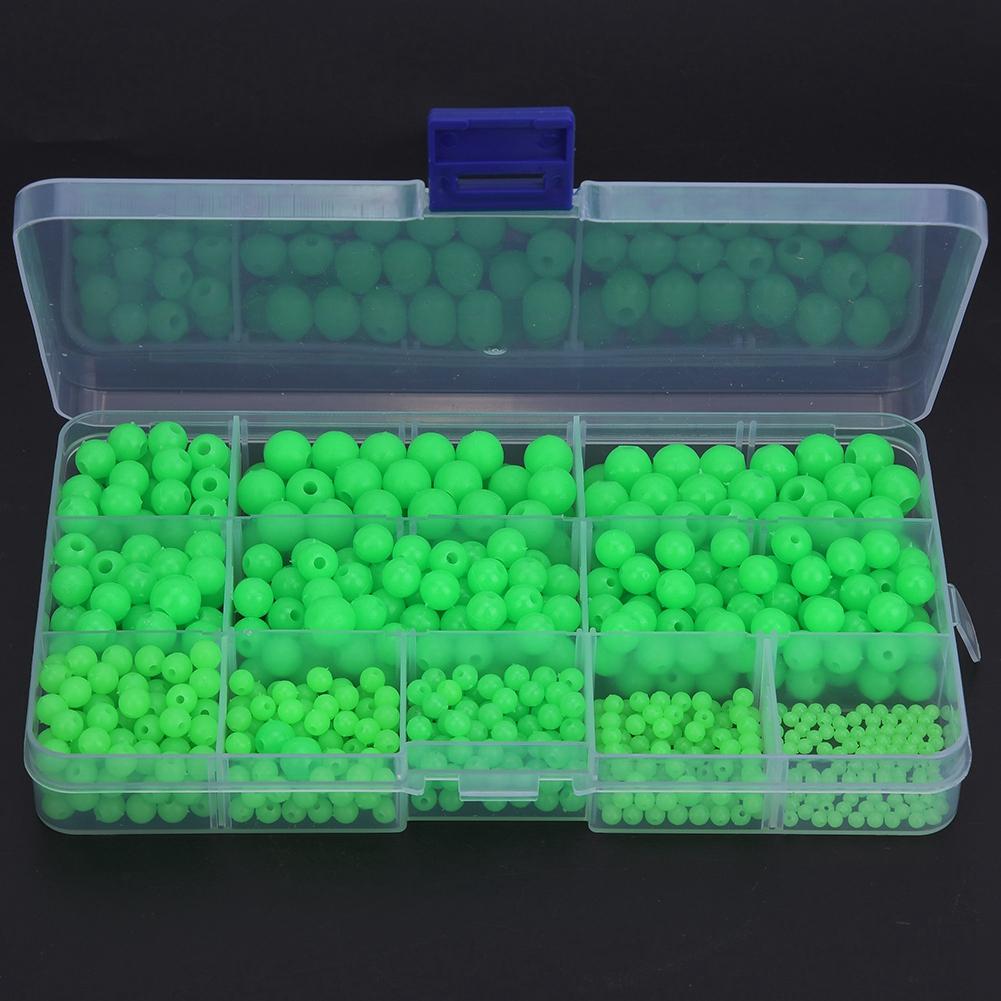 820 Pcs Multi Models Non Slip Luminous Fishing Beads Lures Tackle Tools for Saltwater Freshwater Kit